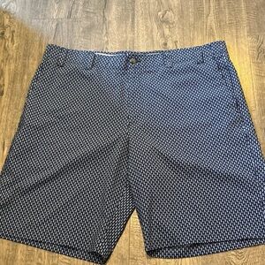 Callaway Men's Navy Patterned Flat Front Shorts